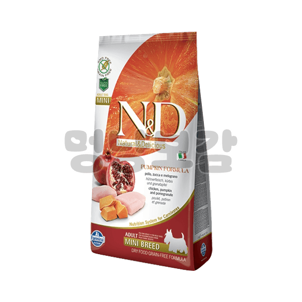 N&D Dog 그레인프리 펌프킨 닭고기 & 석류 미니